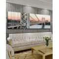 2014 New York Skyline Puente de Brooklyn Giclee Lona Envuelta Arte